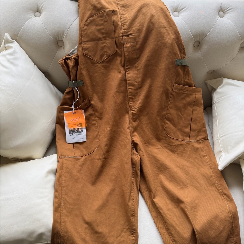 Men's Brown Utility Work Pants Overalls by Vogue Collection